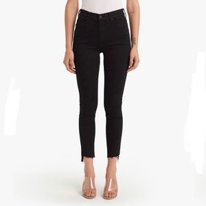 Mother Jeans in Black with Stepped Frayed Hem 23